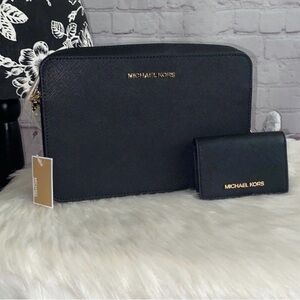 Michael Kors JET SET ITEM Crossbody/JET SET Small Flap Wallet 2pc Set